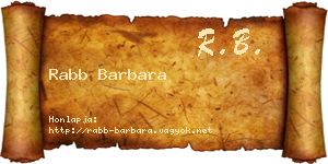 Rabb Barbara névjegykártya