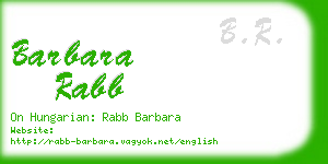 barbara rabb business card